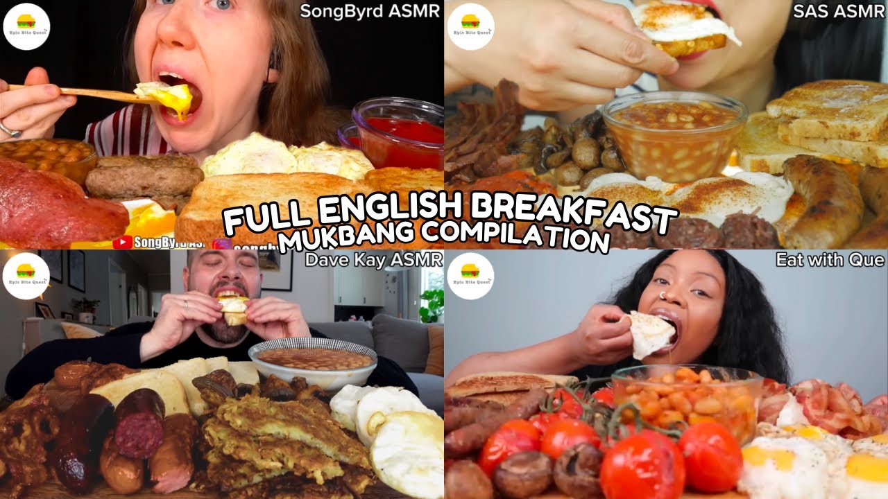 ASMR | FULL ENGLISH BREAKFAST MUKBANG COMPILATION |
