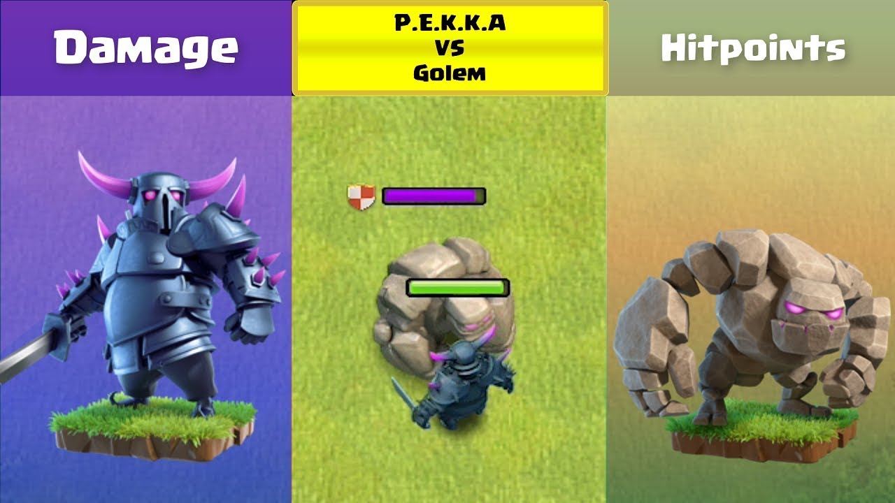 Every Level P.E.K.K.A VS Every Level Golem | Clash of Clans