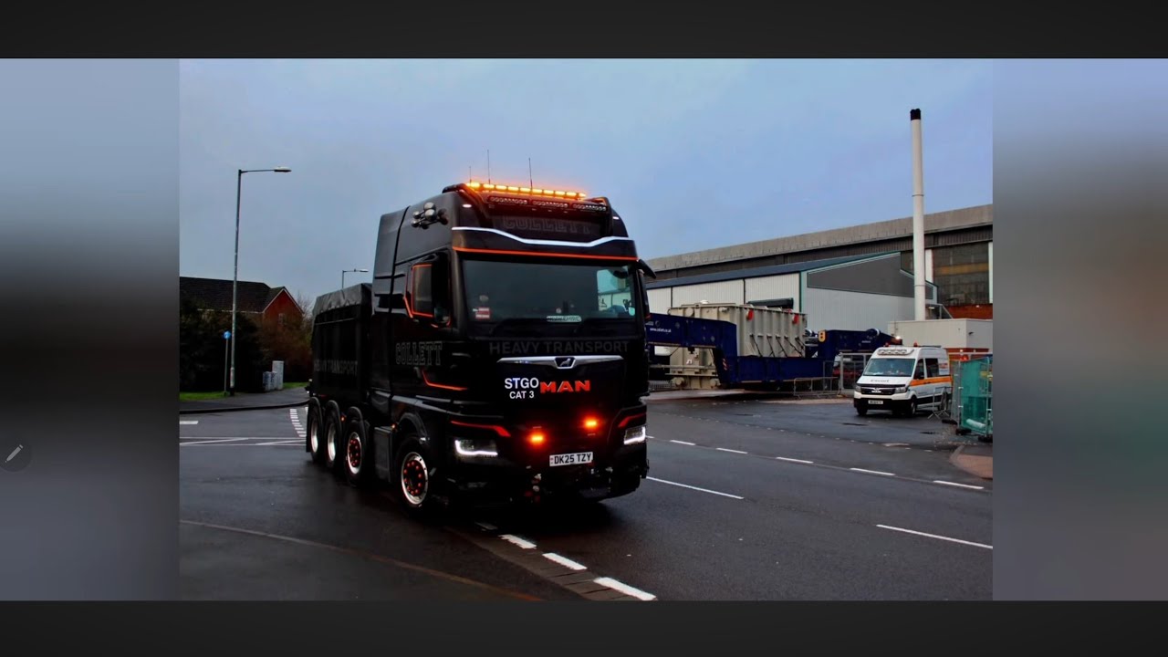 Collett Wide Load Transformer Move out of GEC Factory, Stafford on the 7th February 2026