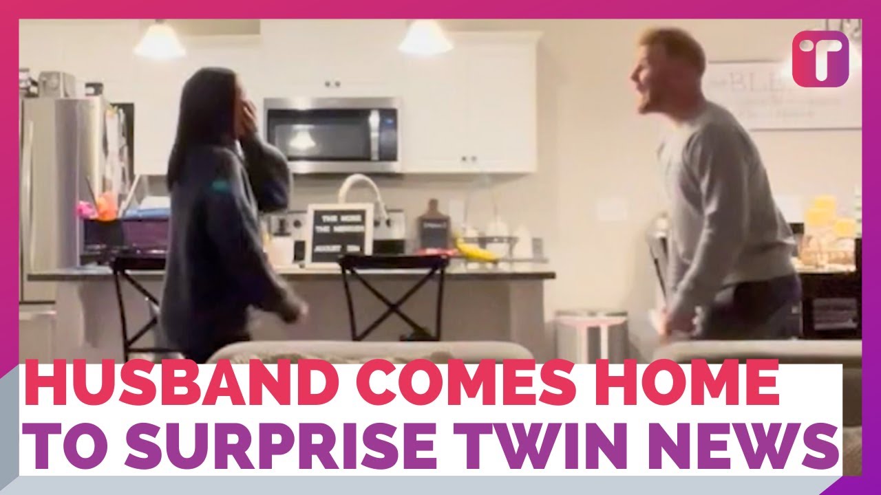 Husband Comes Home To Surprise Twins Reveal