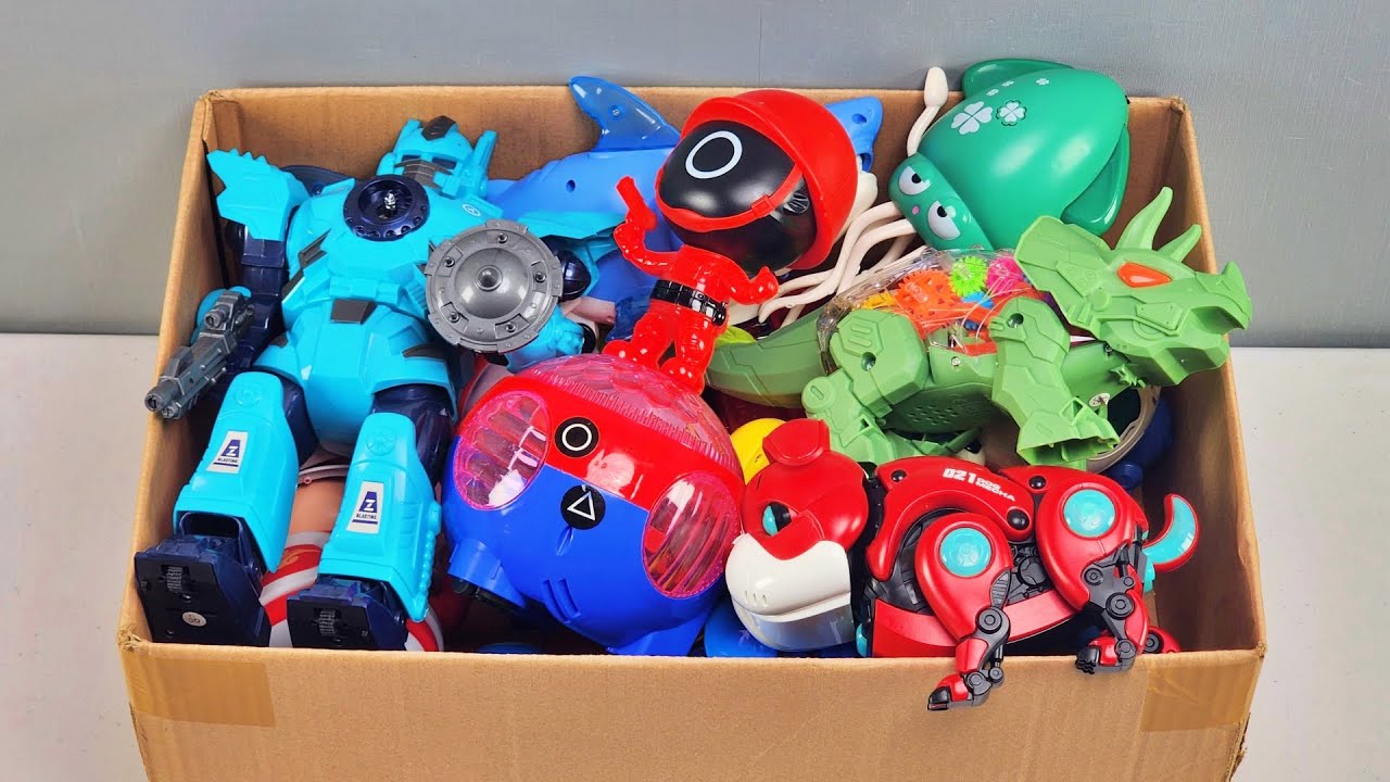 14-Minute Satisfying Unboxing Dancing Robots, Octopus Robot, Dinosaur, Shark Robot, Squidgame Robot