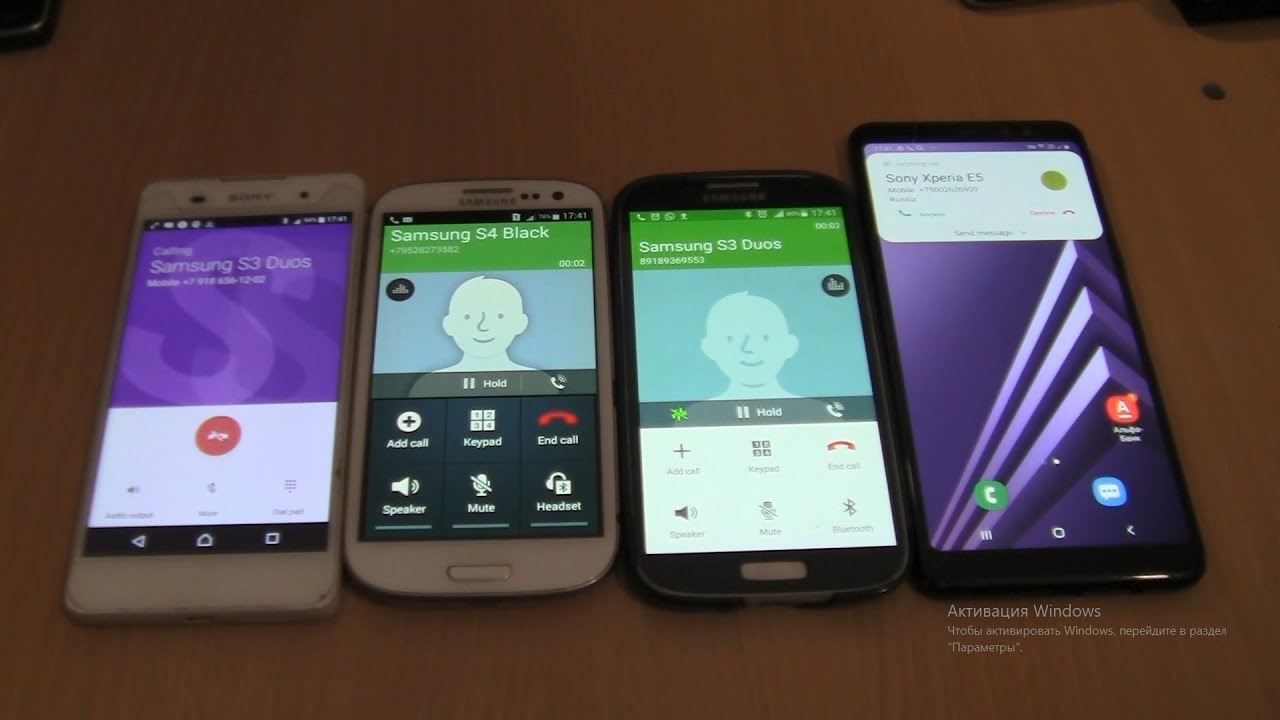 Over the Horizon Incoming&Outgoing call at the Same Time Sony Xperia E5+Samsung A 8 Plus+ S3 Duos+S4