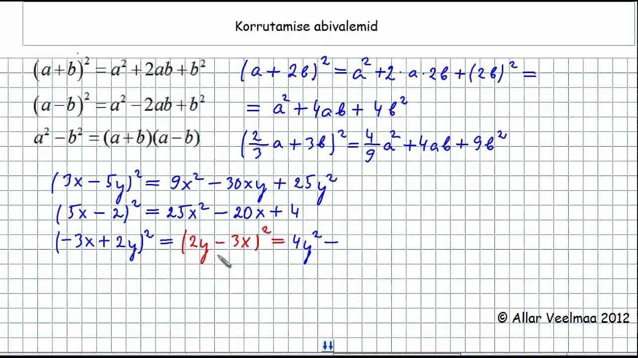Korrutamise abivalemid I osa