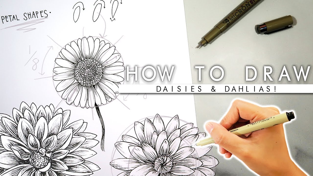 How To Draw Flowers 🌼ADVANCED🌼 Bullet Journal Flowers