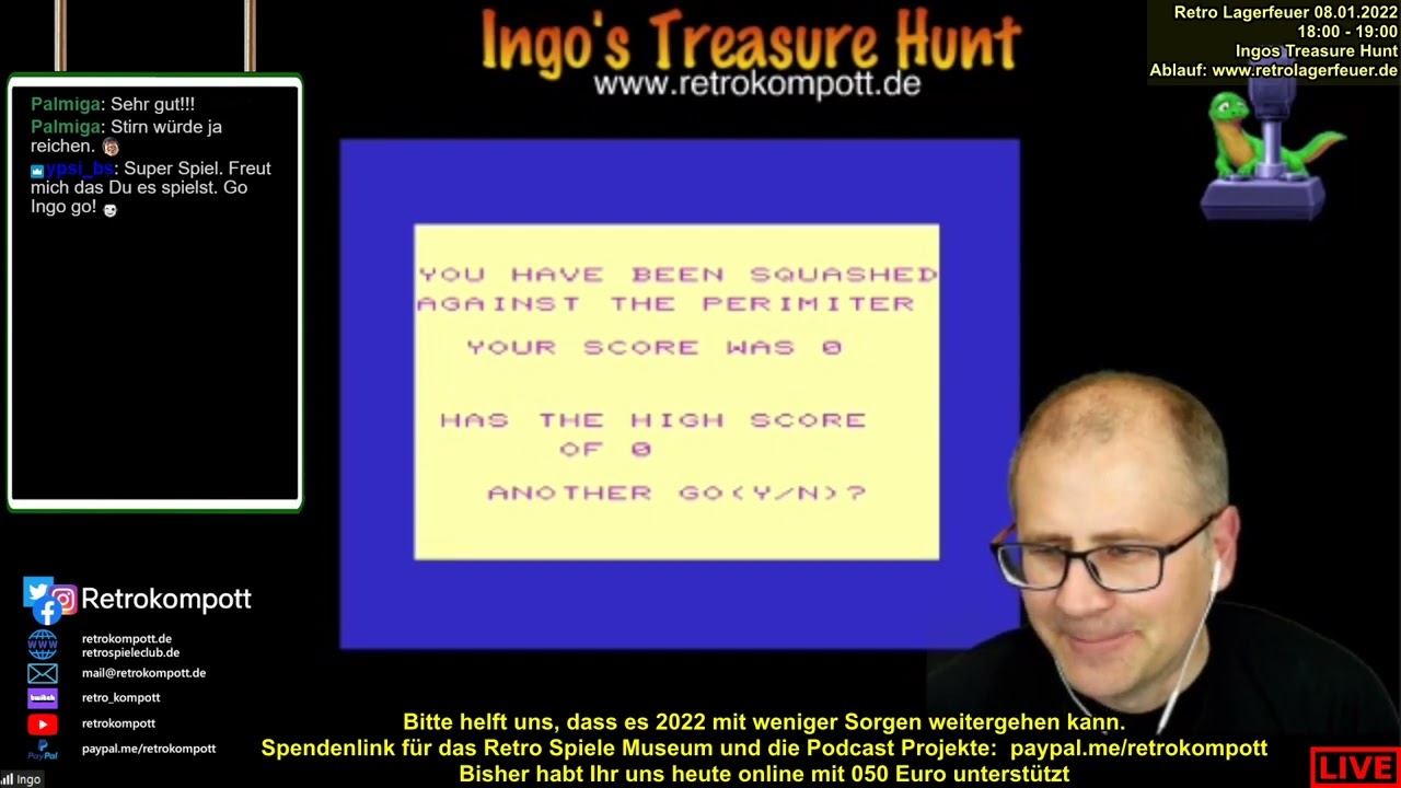 Ingos Treasure Hunt - Folge 31 - (LIVE, Retro Lagerfeuer 08.01.2022 05/07)