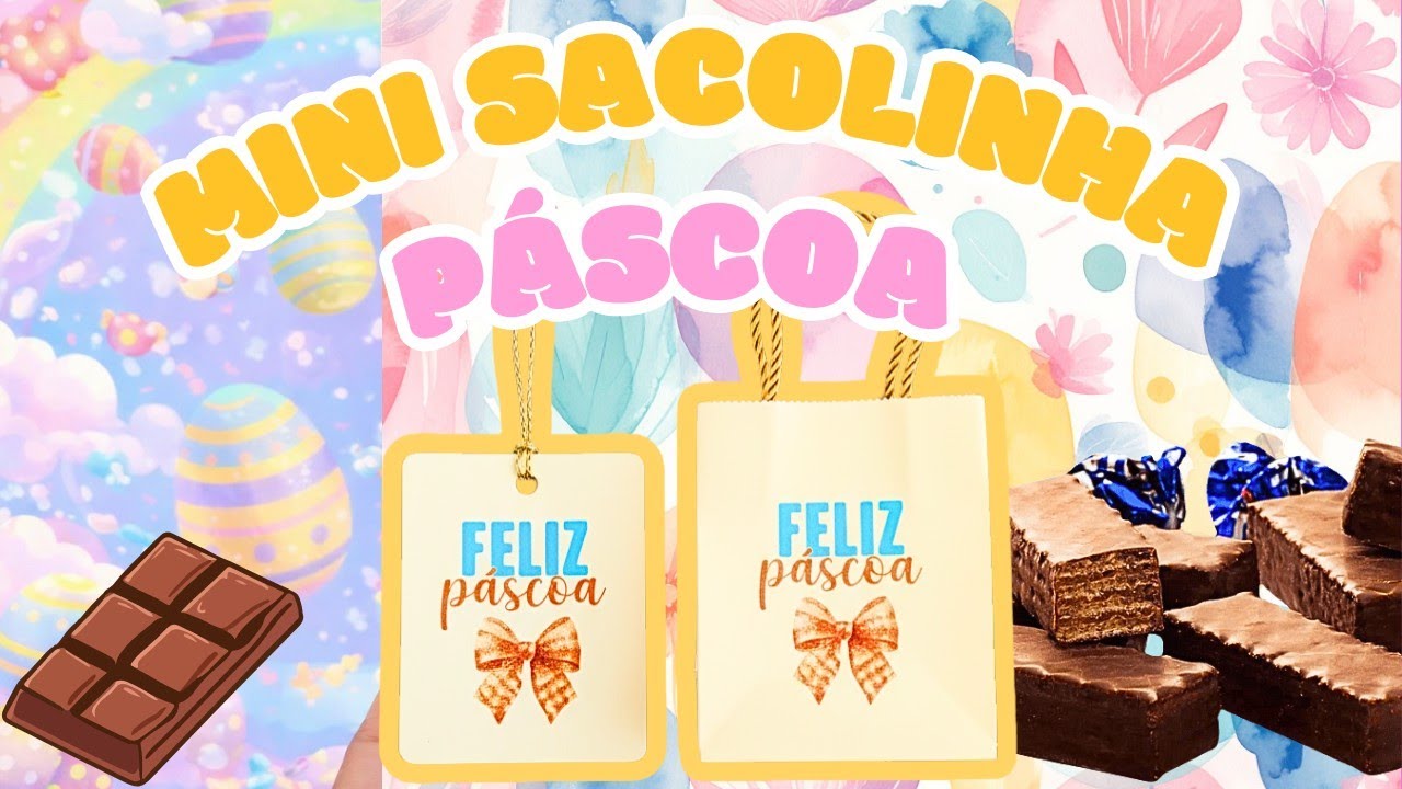 Mini sacolinha de páscoa 🐰 MOLDE GRÁTIS 