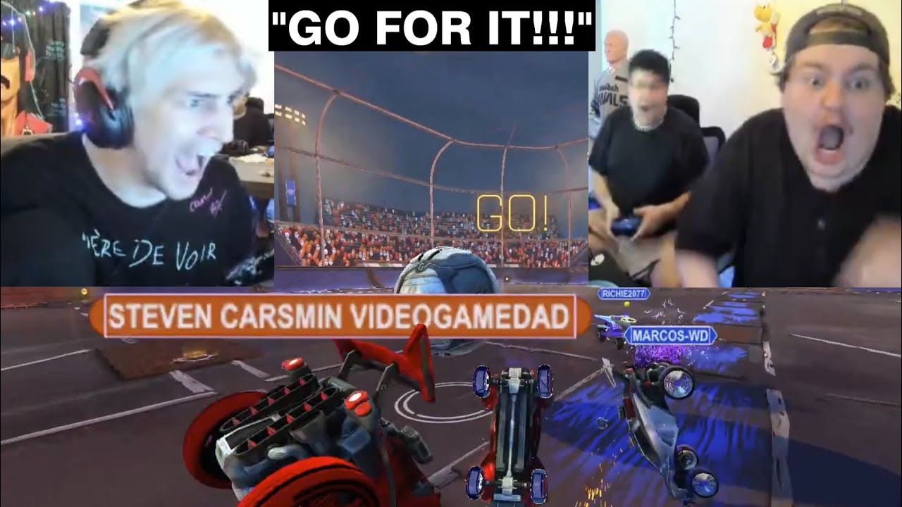 xQc, Jesse & Poke Playing Rocket League Together As A 