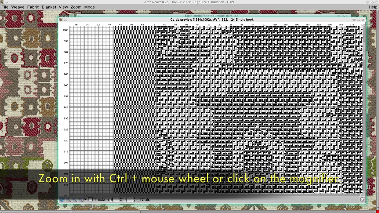 ArahWeave CAD: Save jacquard cards for production