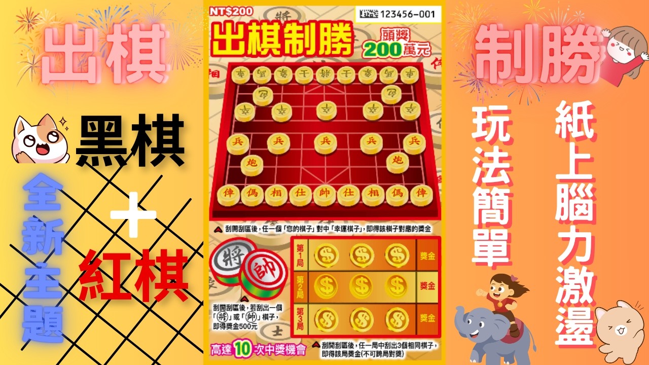 2026台灣彩券刮刮樂 - 出棋制勝(全新主題象棋遊戲 Chinese Chess game scratch card)