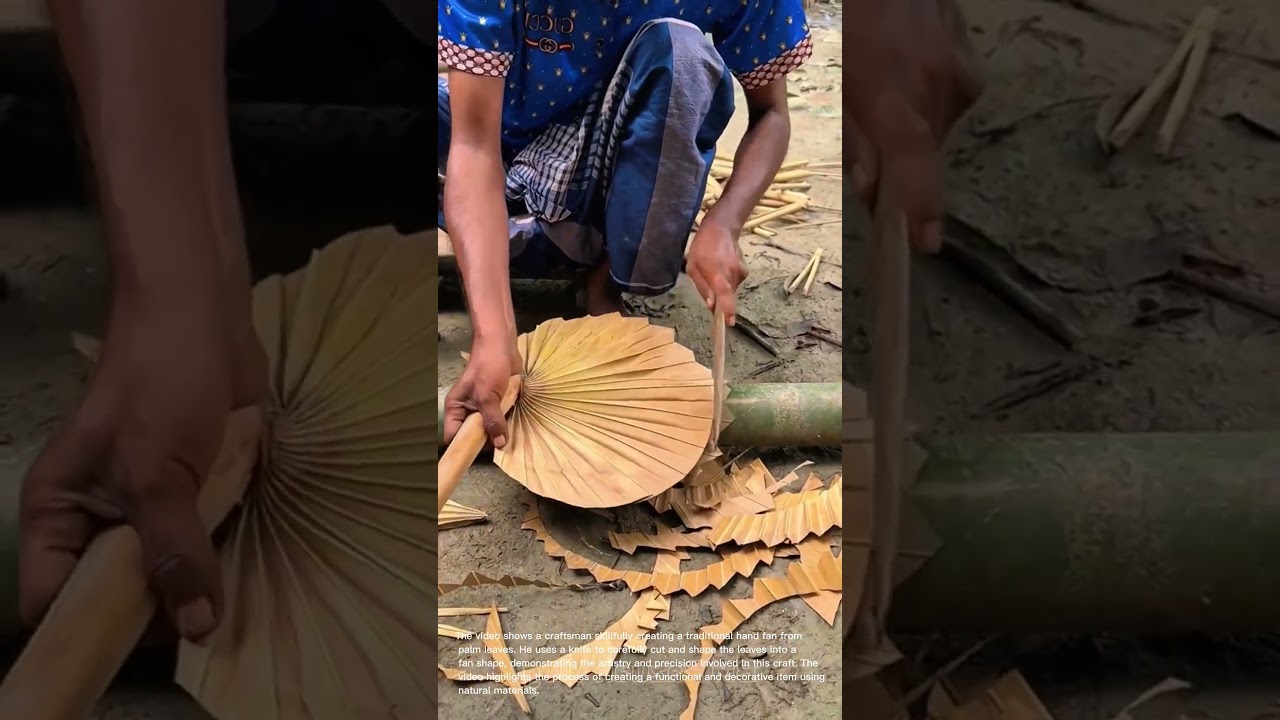 Crafting a Traditional Hand Fan: Palm Leaf Art