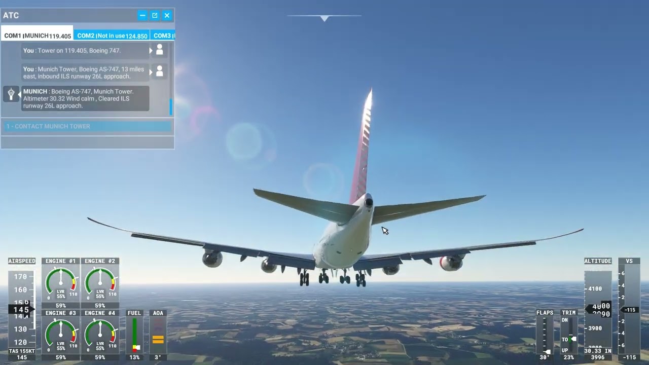 Microsoft Flight Simulator: Nairobi to Munich with a 747-8