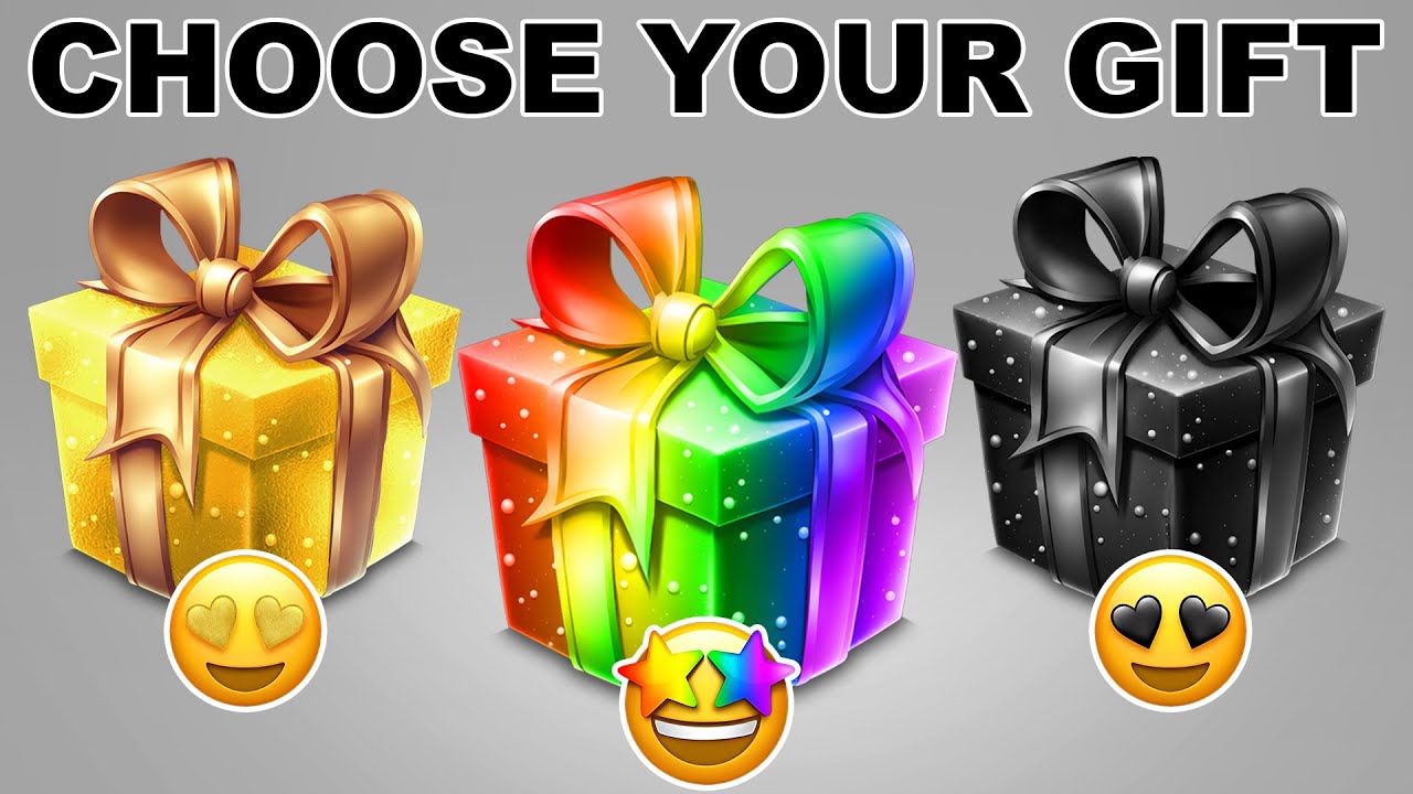 Choose Your Gift...! Gold, Unicorn or Black 💛🌈🖤 How Lucky Are You? 😱 QuizZone #chooseyourgift