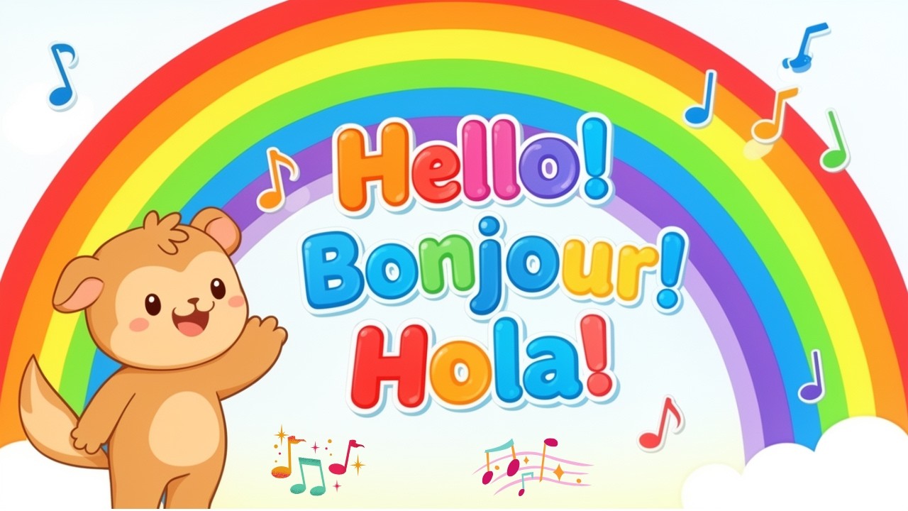 Hello Song for Kids | Learn Greetings: Bonjour, Hola & More