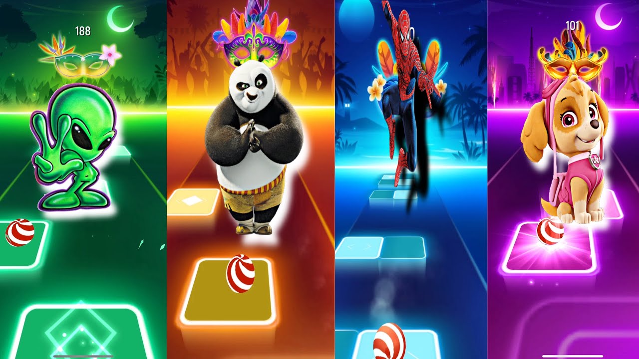 iles Hop EDM Rush - Aline Dence 🆚 Kungfu Panda4 🆚 Spider Man 🆚Paw patrol (Cover)  🎶