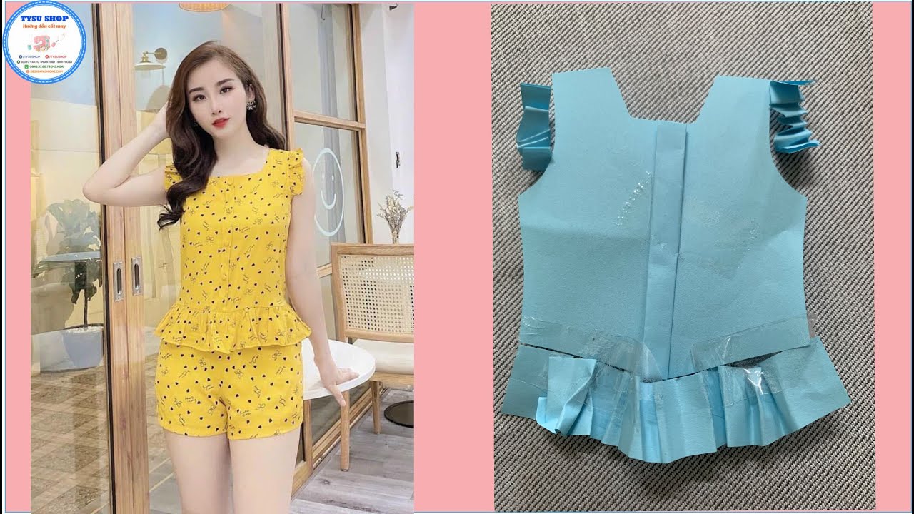 Dạy Cắt May đồ bộ mặc nhà tay bèo quần short mát mẻ ngày hè 3823