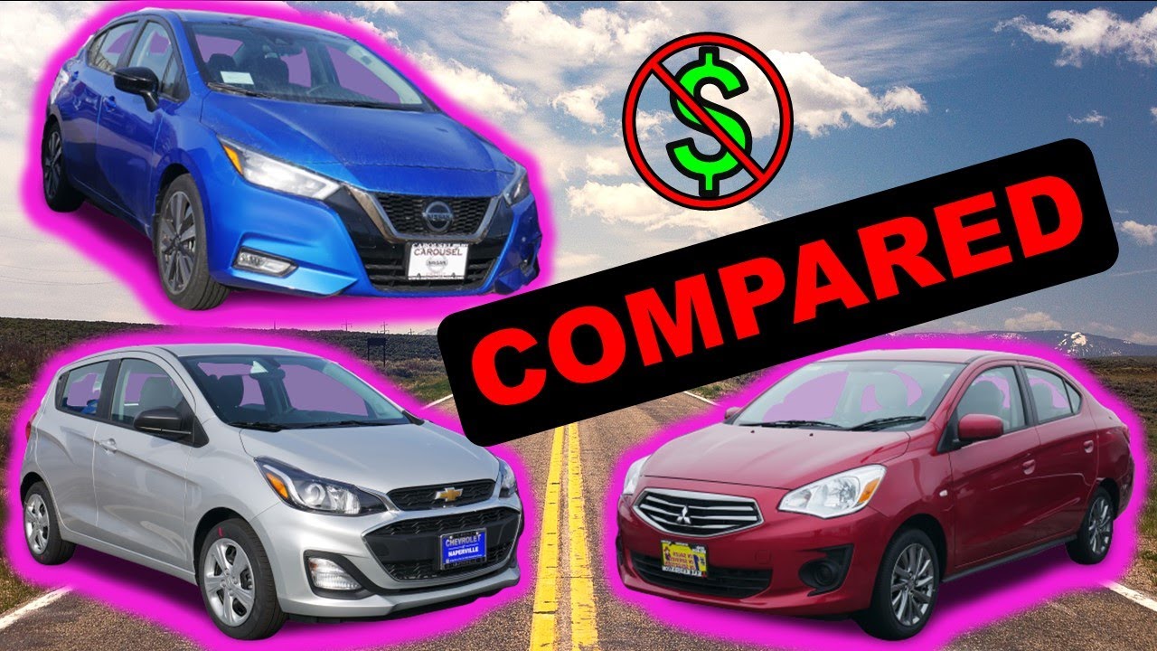 2020 Nissan Versa vs 2020 Chevy Spark vs 2020 Mitsubishi Mirage | Cheapest New Cars in America!