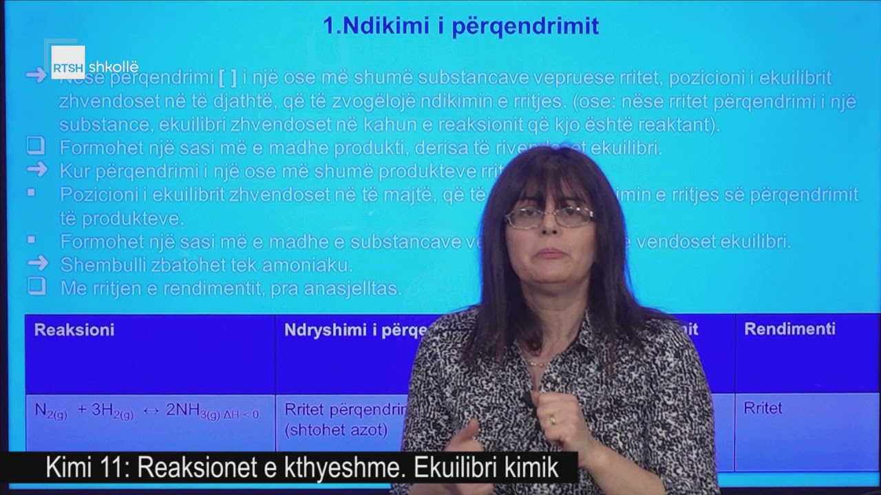 Kimi 11 - Reaksionet e kthyeshme. Ekuilibri kimik.