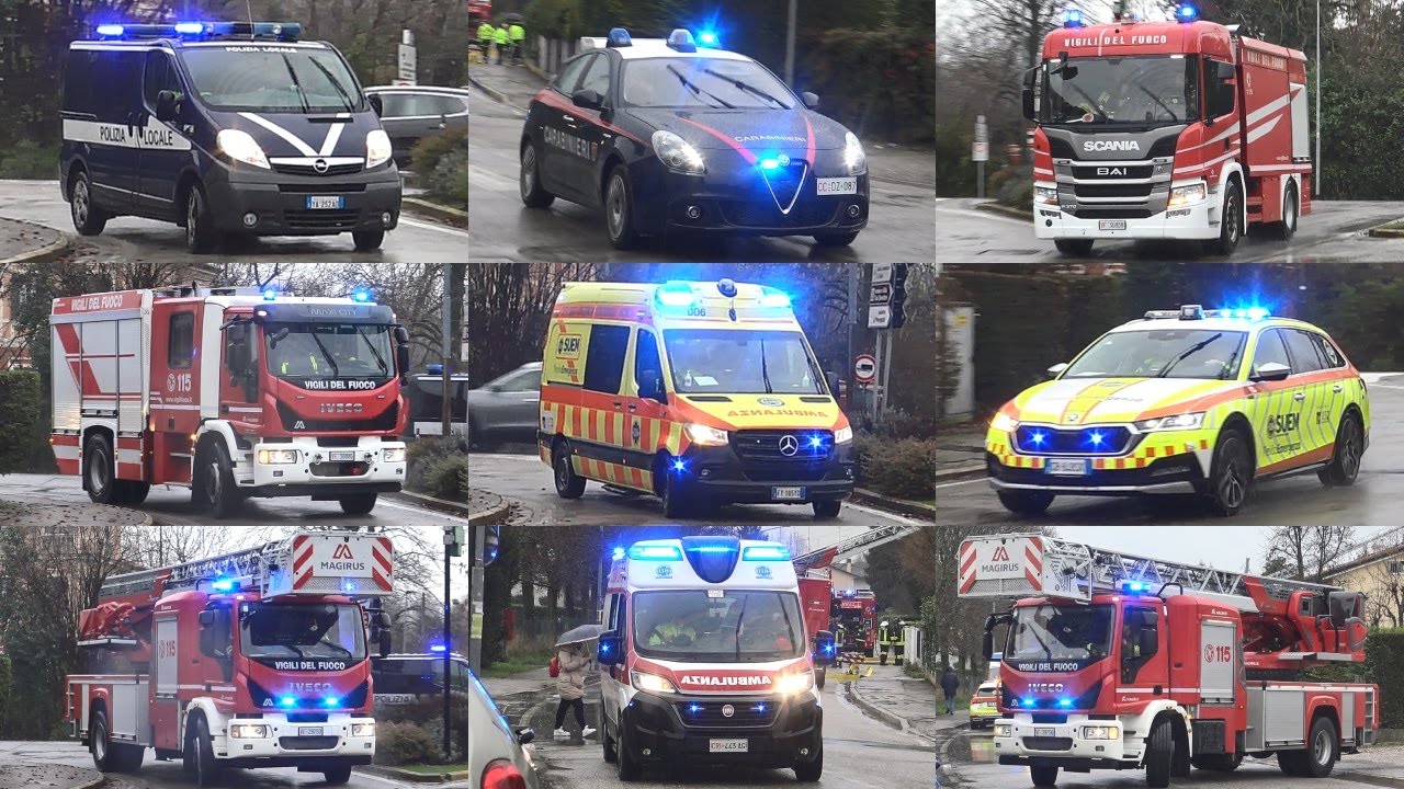 INCENDIO TETTO - Mezzi Vigili del Fuoco, SUEM 118, Carabinieri e Polizia Locale in emergenza