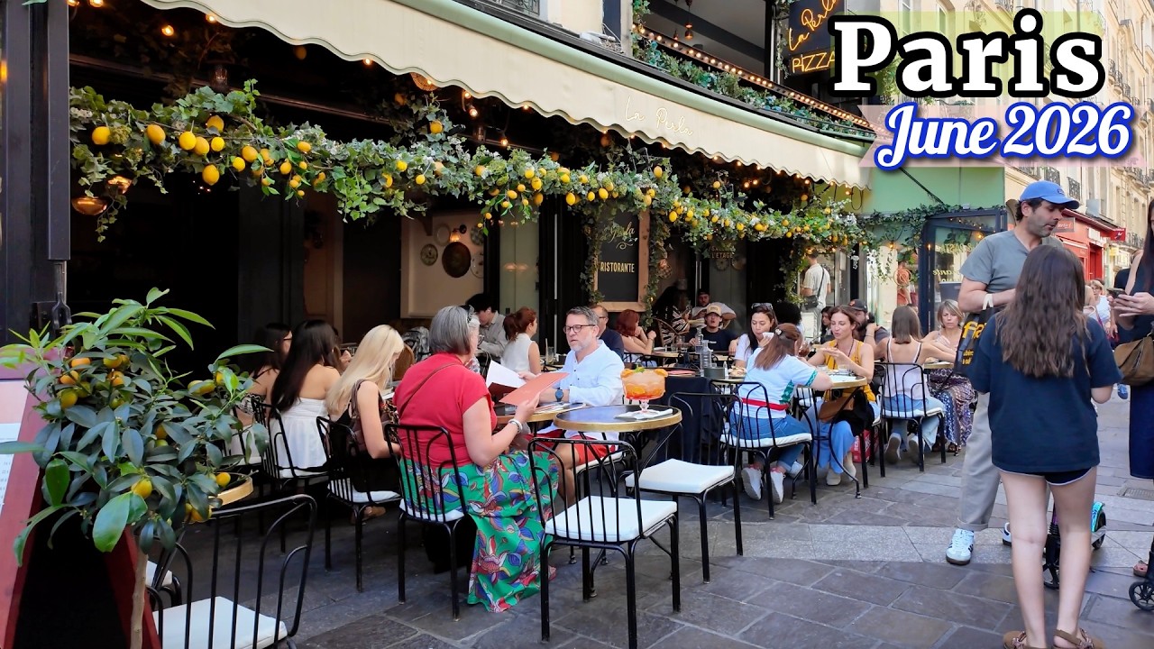 Walking in Paris, France 🇫🇷 | Caf&eacute;s and Tourist Restaurants Street Walk | 23 June 2026 Paris 4K Walk