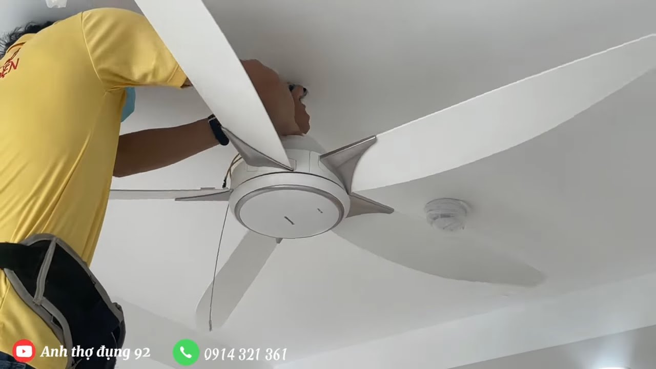 Quạt trần 5 cánh f-60gds panasonic của khách ở chung cư bị rung lắc và cái kết