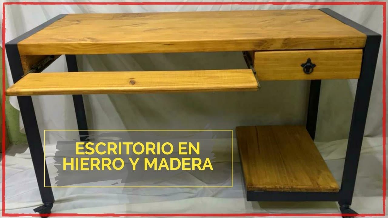 Escritorio de PC en madera y hierro -estilo industrial // Wooden gaming desk-industrial style