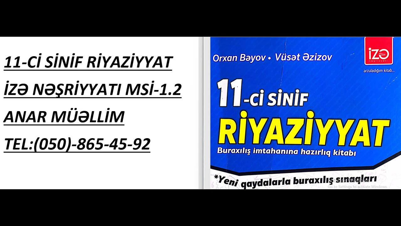 İZƏ Nəşriyyatı 11-ci sinif buraxılış testi MSİ-1.2