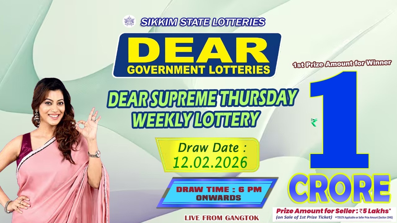 DEAR SUPREME THURSDAY LIVE DEAR GOV LOTTERIES DEAR 6 PM 12.02.2026 SIKKIM LOTTERIES