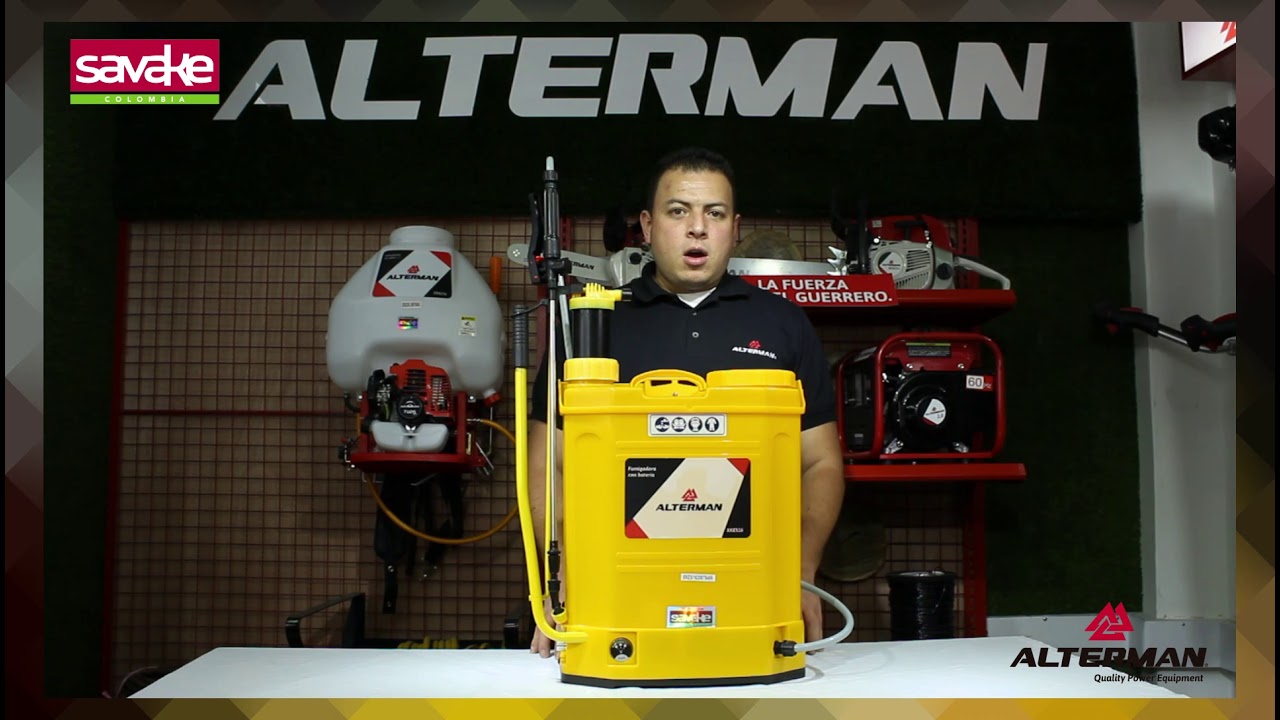 Fumigadora Alterman 16L con batería / manual 12V / 8 ah  / SAVAKE COLOMBIA