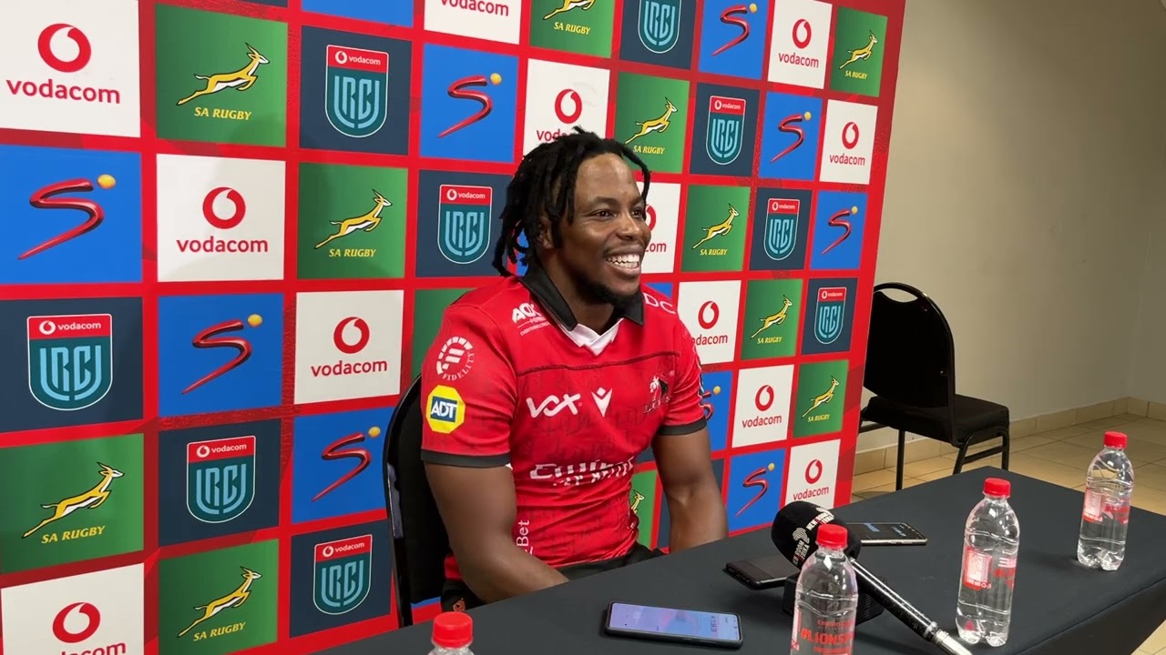 Chatting to Rabz Maxwane after the Lions win in URC over Glasgow Warriors