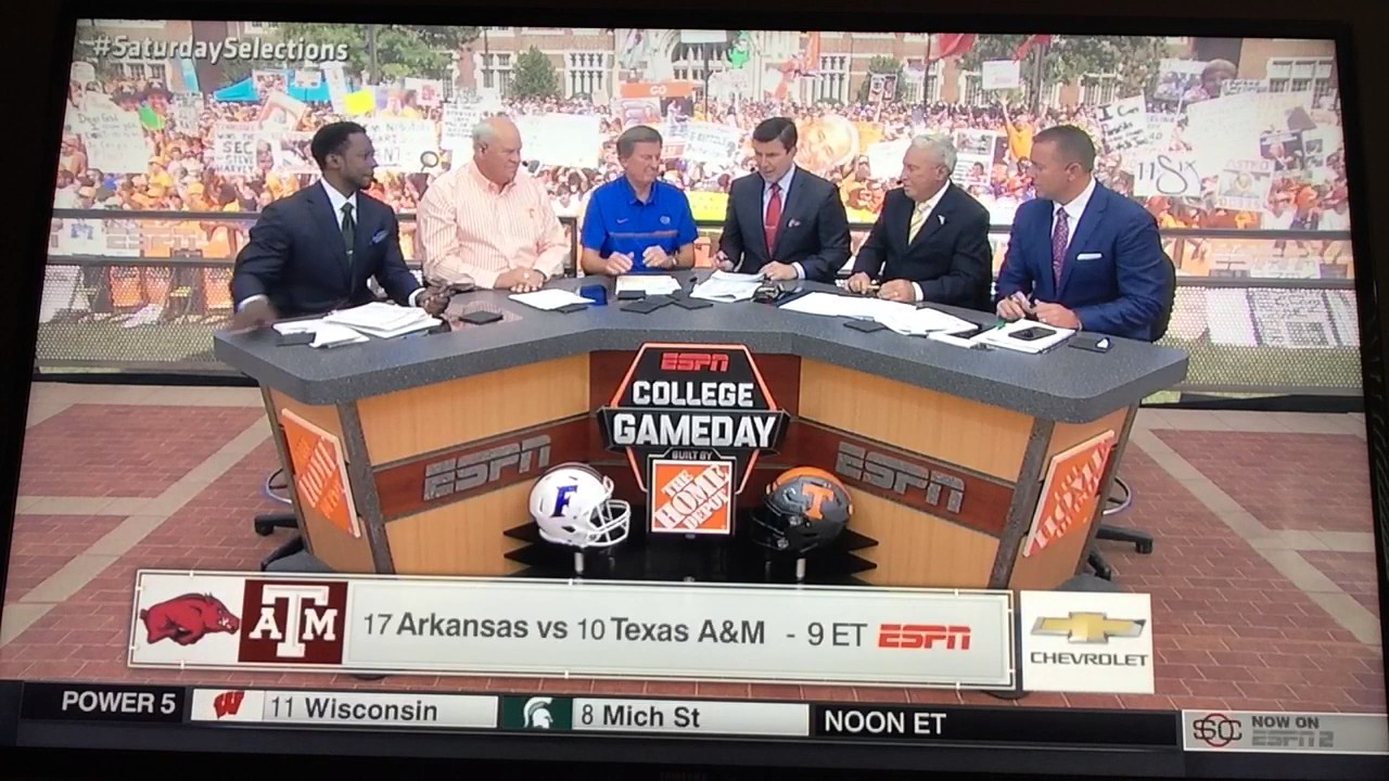 College Gameday week 4 picks (9/24/2016) Florida vs Tennessee