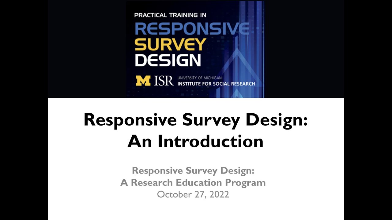 SBE CCC Presents: An Introduction to Responsive Survey Design with James Wagner