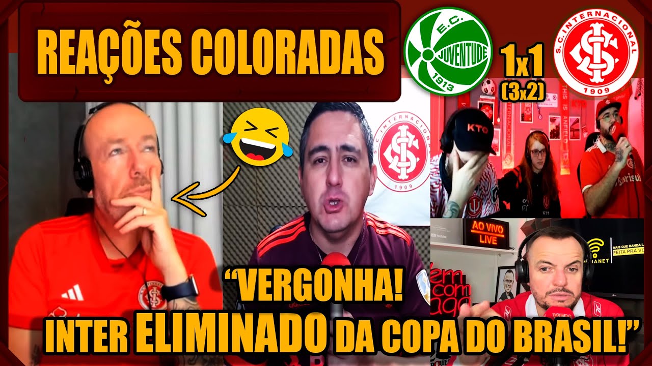 REAÇÕES dos COLORADOS - JUVENTUDE 1x1 INTER - ELIMINADO DA COPA DO BRASIL - VAMOS RIR DO INTER