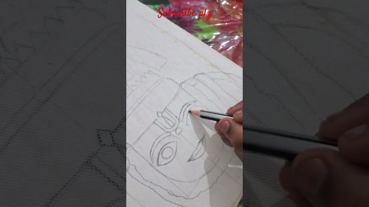 kamta nath painting part1 in canvas #shortsviral #subscribe #drawing #kamtanath