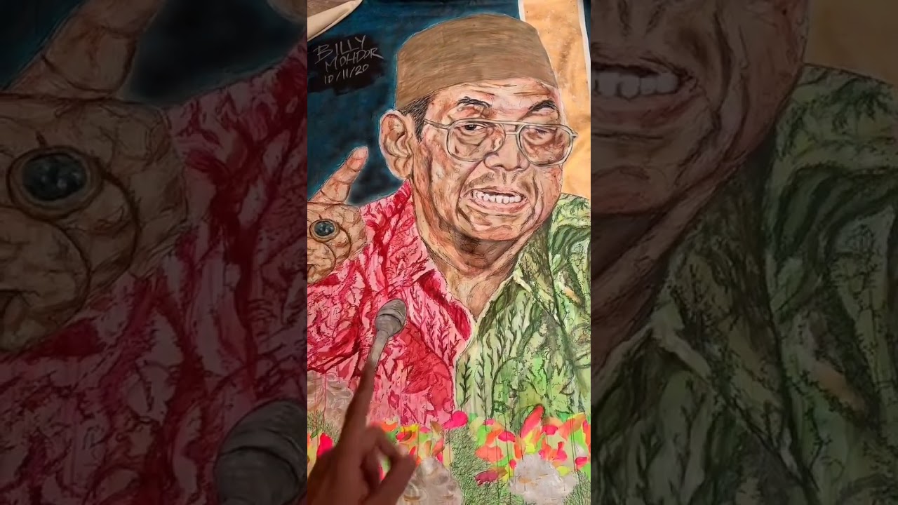 NI KARYA GW NGELUKIS GUSDUR ‼️‼️#shorts #shortvideo #billmohdor #lukisan #seni #art