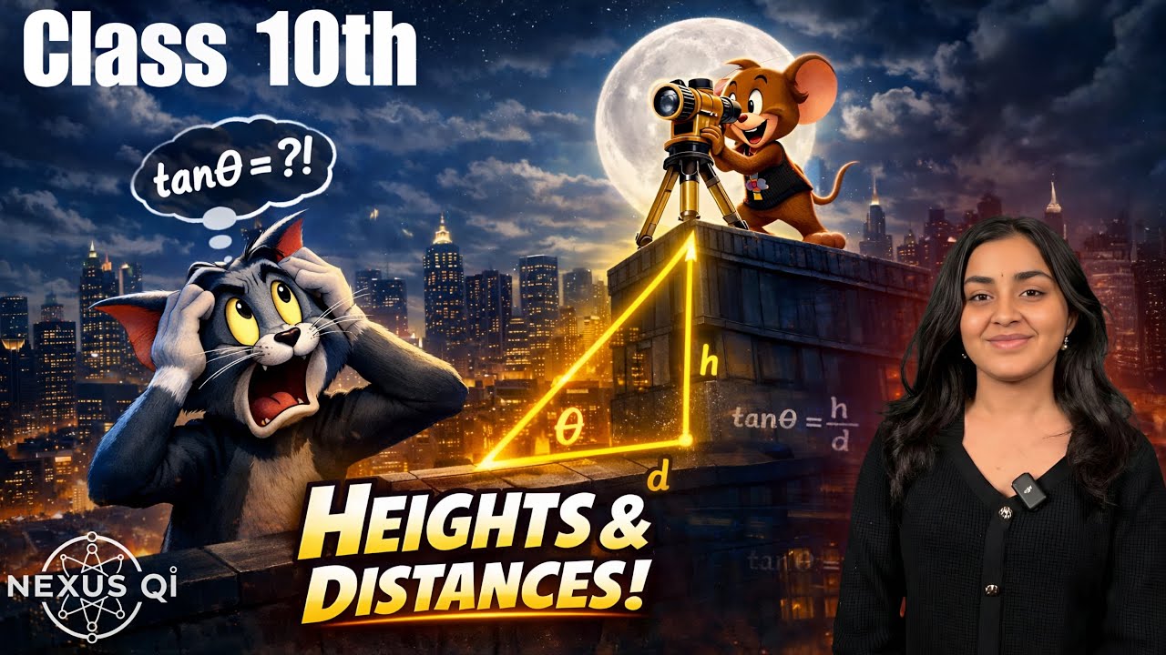 Heights and Distance Made Easy | Angle of Elevation with Tom & Jerry | Class 10 Trigonometry