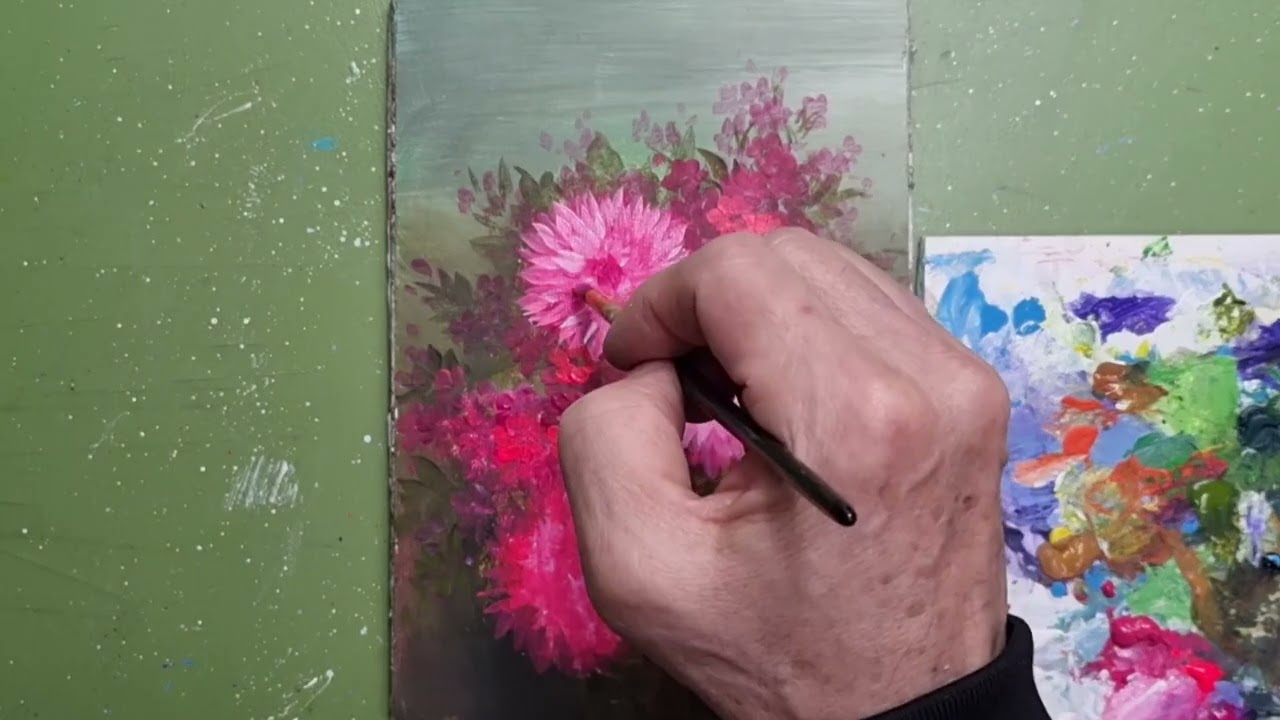 #화려한 꽃 그리기 | 아크릴페인팅 | 유화 | #Oil Painting | #Acrylic Painting [229]힐링영상취미미술 
