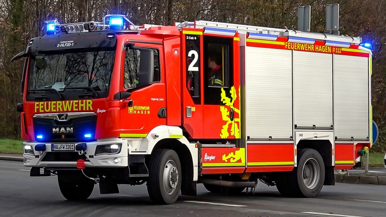 🚨 Großübung in HAGEN – Einsatzfahrzeuge von BF, FF & Rettungsdienst auf Alarmfahrt!