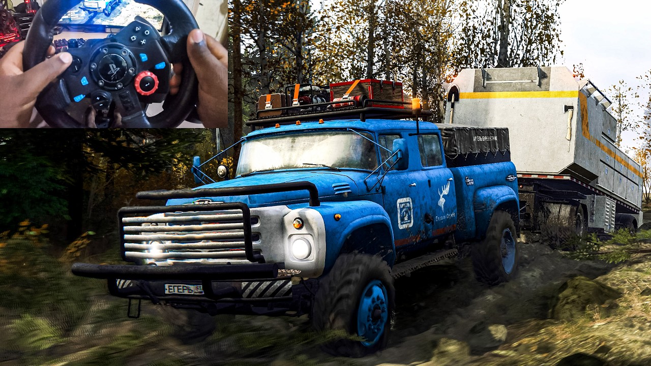 MudRunner ZIL-131 Garage Delivery Guide with Steering Wheel 4K