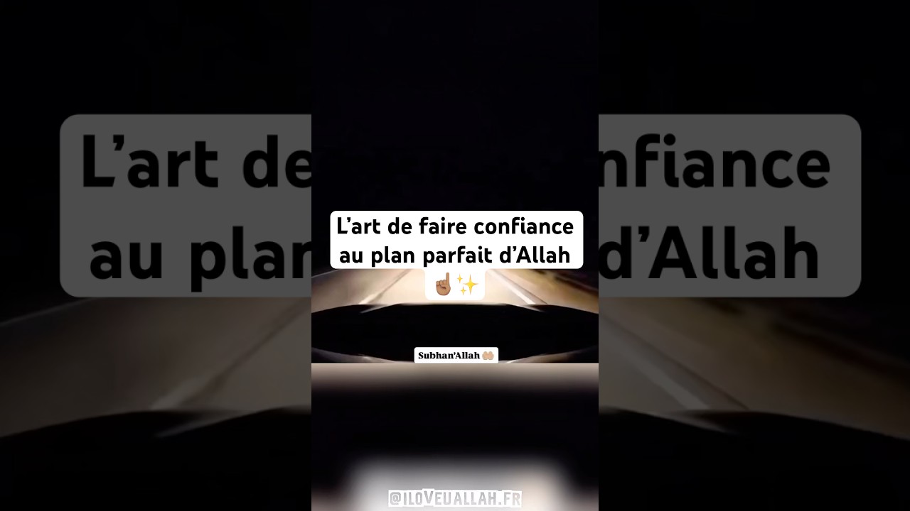 L&rsquo;art de faire confiance au plan parfait d&rsquo;Allah ☝🏽✨ #rappelislam #ALLAH #tawakkul #musulman