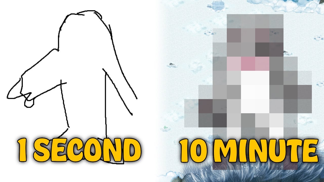 Drawing Mammott in 10 Seconds, 1 Minute and 10 Minutes!