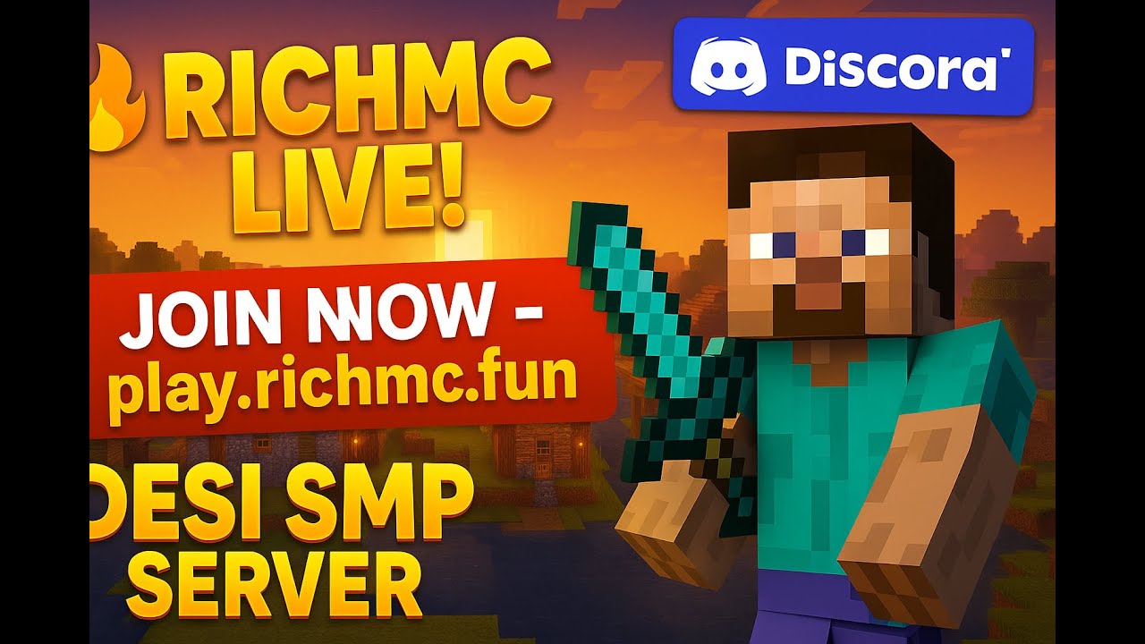 🔥 Minecraft Server LIVE | RichMC SMP 🎮 | play.richmc.fun | Join Now! 🌍