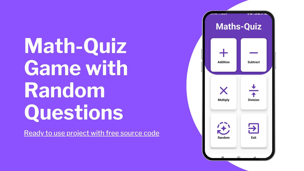 Math Quiz Game in Android Studio Kotlin || Ready to Use Project with Free Source Code @AppMelodies