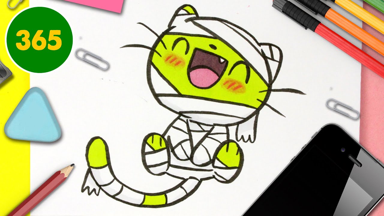 comment dessiner un MOMIE CHATON KAWAII 💖 Chat kawaii 💖 dessins kawaii faciles
