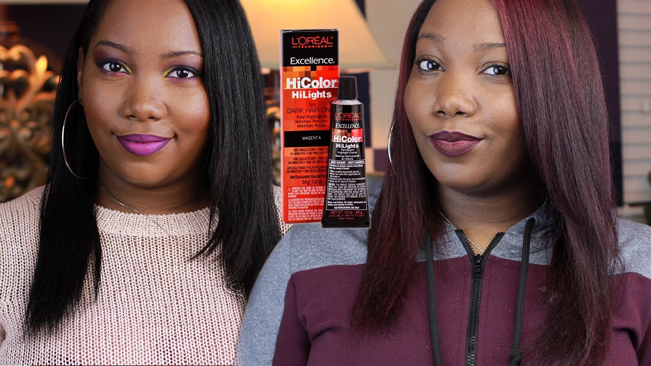 How to: Coloring My Texlaxed Hair (NO BLEACH) using Loreal HiColor Highlights Magenta