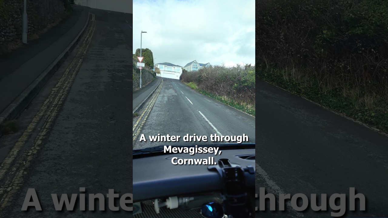 Winter Drive Down Skinny Roads to Mevagissey, Cornwall.