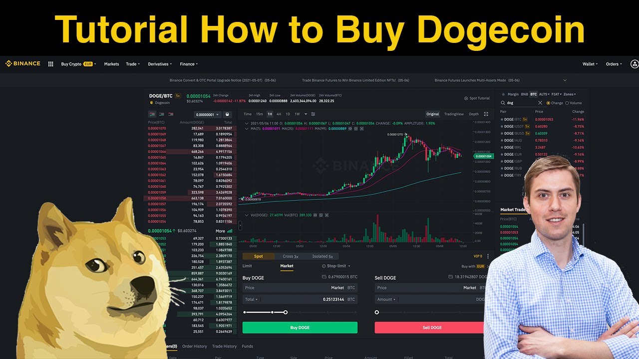 Tutorial How to Buy Dogecoin (DOGE) on Binance ✅🐕
