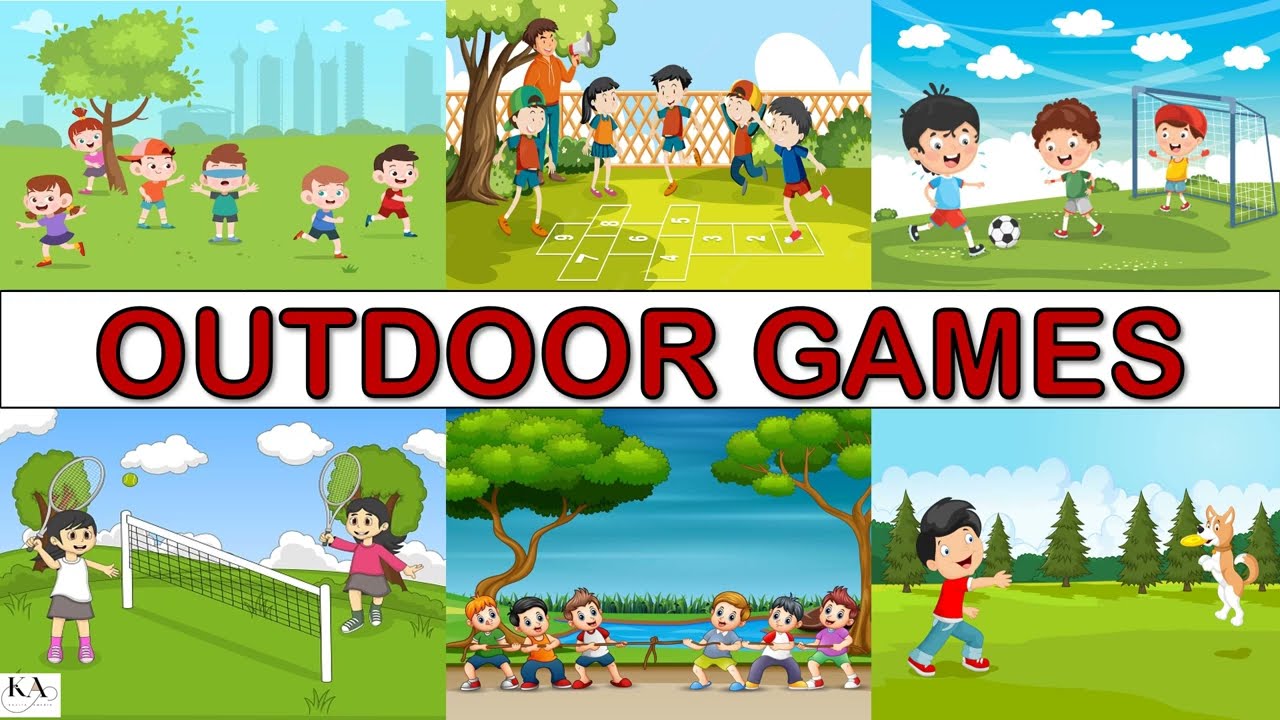 Outdoor games names in English | Games name | Outdoor games |Learn outdoor games| kids video| sports