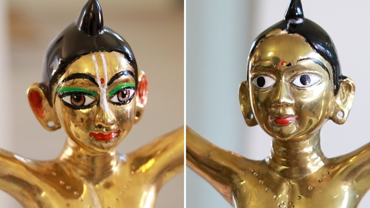 How to apply makeup on Krishna's eyes | Goura Nitai | How to paint Deities