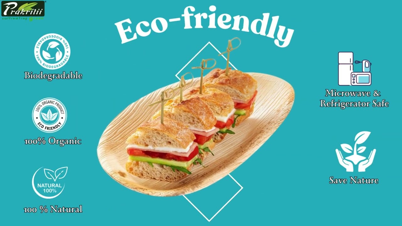Prakritii Areca Palm Leaf Oval Shape plates  #ecofriendly  #disposablecutlery #biodegradableproducts