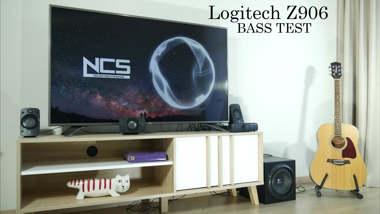 Logitech Z906 sound & dB bass tests [without sub grill]